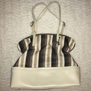 Charles Jourdan Canvas & Leather Tote Multi/Bone
